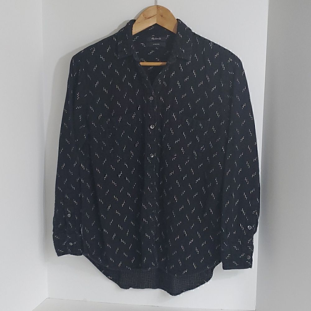 Madewell Oversized Ex Boyfriend Flannel Shirt in Zig Zag Women's Size S